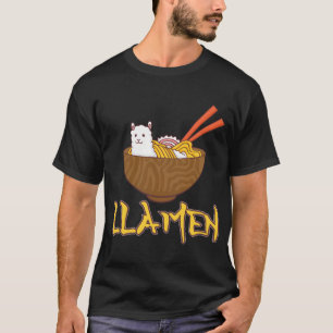 Lla Japanese Ra Noodles Alpaca Kawaii Llama T-Shirt