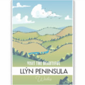 LlÆn Peninsula Wales Urlaubsposter. Aufkleber (Vorderseite)