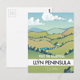 LlÆn Peninsula Wales Urlaubsposter. Postkarte
