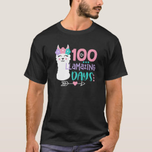 Llama 100 Llamazing Days of School Niedlich Girls  T-Shirt