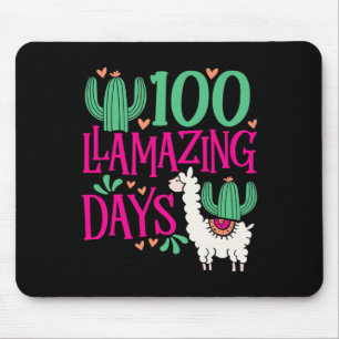 Llama 100 Llamazing Days of School - Niedliche Mäd Mousepad