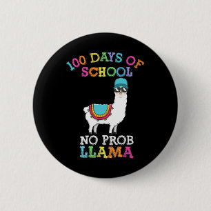 Llama 100 Tage Schullehrer Button