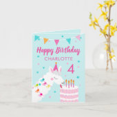 Llama 4. Geburtstag Happy Birthday Karte (Gelbe Blume)