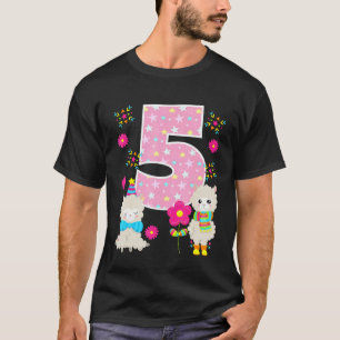 Llama 5. Geburtstag 5 Jahre altes süßes Llama Part T-Shirt