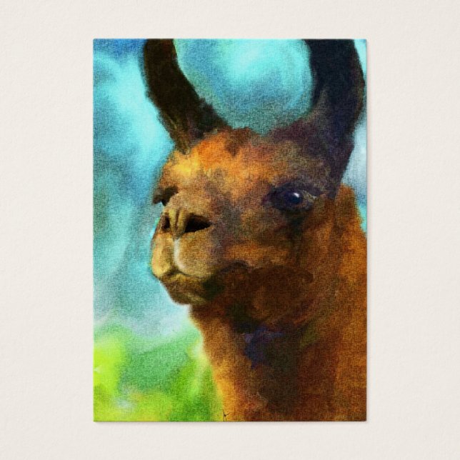 Llama ACEO Art Trading Cards (Vorderseite)