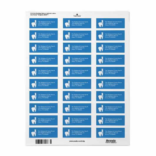 Llama Address Label (Vorne)