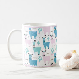 Llama Alapaca Animal Blue Pink Animals Pink Trial Kaffeetasse