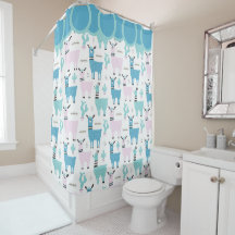 Llama Alapaca Muster Blau Pink Niedliche Tiere