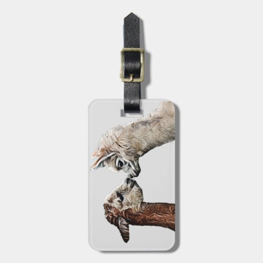 Llama Alpaca art niedlichen Text hinzufügen Gepäckanhänger (Vorderseite vertikal)