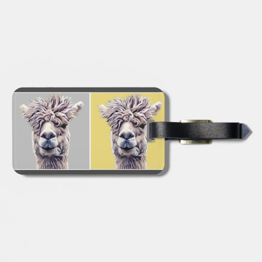 Llama Alpaca art niedlichen Text hinzufügen Gepäckanhänger (Rückseite horizontal)