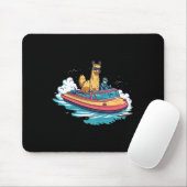 Llama Alpaca auf einem Schiff - Design Mousepad (Mit Mouse)