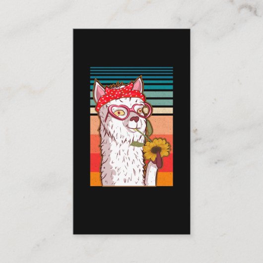 Llama Alpaca Bandana Hippie Visitenkarte (Vorderseite)