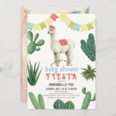 Llama Alpaca Cactus Fiesta Boy Baby Shower Einladung (Vorne/Hinten)