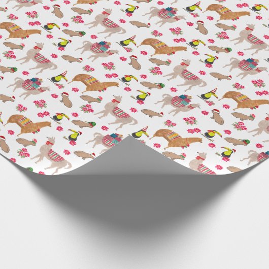 Llama Alpaca Capybara Geschenkpapier (Ecke)