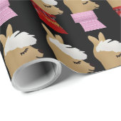 LLAMA ALPACA CHRISTMAS WRAPPING PAPIER GESCHENKPAPIER (Rolleneckpunkt)