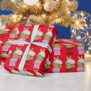 LLAMA ALPACA CHRISTMAS WRAPPING PAPIER GESCHENKPAPIER