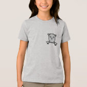 Llama Alpaca Cute Fluffy Animal Peeking Over Edge Tri-Blend Shirt (Vorderseite)