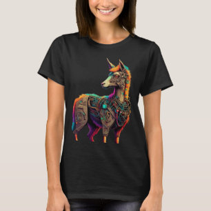 Llama Alpaca Cyborg Anzug Technology Science Ficti T-Shirt