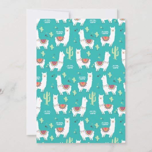 Llama Alpaca Drive Through Baby Shooter Einladung (Rückseite)