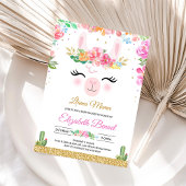 Llama Alpaca Fiesta Cactus Baby Shower Einladung