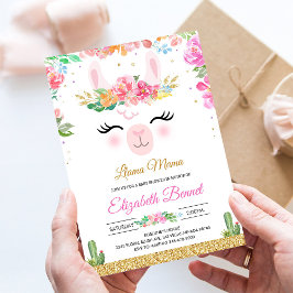 Llama Alpaca Fiesta Cactus Baby Shower Einladung