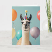 Llama Alpaca Funny Birthday Card Karte (Vorderseite)