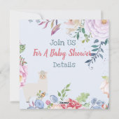 Llama/Alpaca Kinderdusche Einladung (Rückseite)