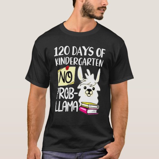 Llama & Alpaca Lovers 120 Days of Kindergarten No  T-Shirt (Vorderseite)