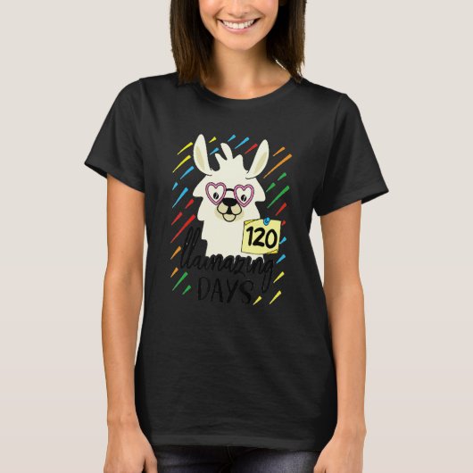 Llama & Alpaca Lovers Cute 120 Llamazing Days of S T-Shirt (Vorderseite)