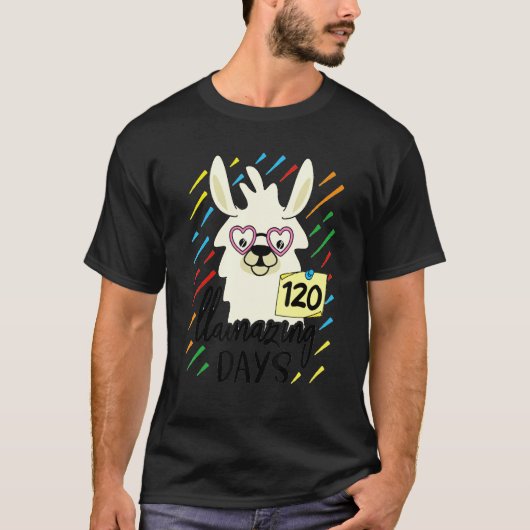 Llama & Alpaca Lovers Cute 120 Llamazing Days of S T-Shirt (Vorderseite)