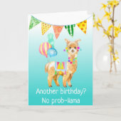Llama Alpaca No Prob-llama Birthday Card Karte (Gelbe Blume)