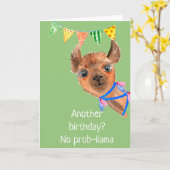 Llama Alpaca No Prob-llama Birthday Card Karte (Gelbe Blume)