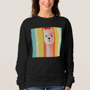 Llama Alpaca Retro Vintag 60er 70er Style Illustra Sweatshirt