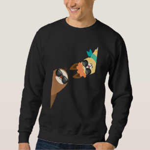 Llama Alpaca Sloth mit Sonnenbrille Sweatshirt