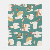 Llama Alpaca Sweater Nahtloses Muster. Fleecedecke (Vorderseite)