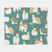 Llama Alpaca Sweater Nahtloses Muster. Fleecedecke (Vorderseite (Horizontal))