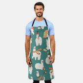 Llama Alpaca Sweater Nahtloses Muster. Schürze (Getragen)