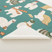 Llama Alpaca Sweater Nahtloses Muster. Sherpadecke (3/4)