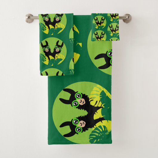 Llama Alpaca Twins Badhandtuch Set (Insitu)