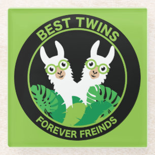 Llama Alpaca Twins Glasuntersetzer