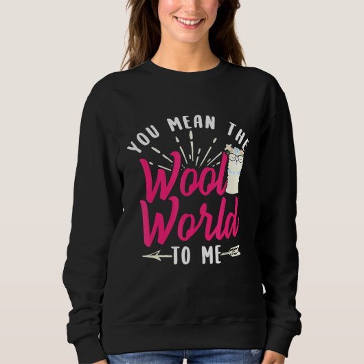 Llama Alpaca Wool World Design Sweatshirt (Vorderseite)