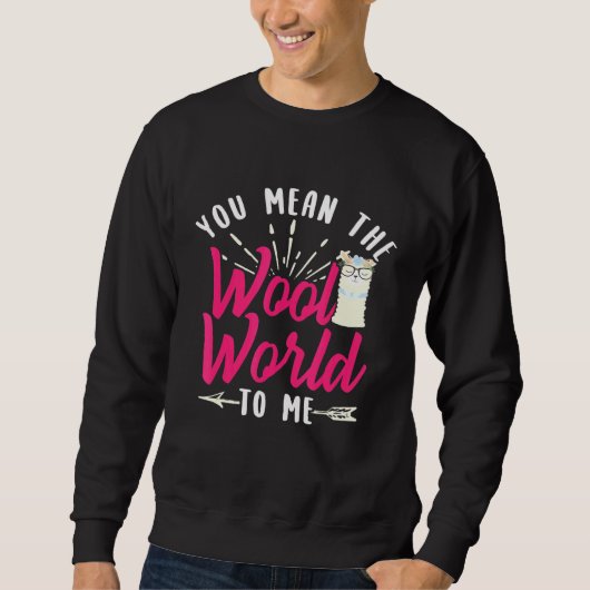 Llama Alpaca Wool World Design Sweatshirt (Vorderseite)