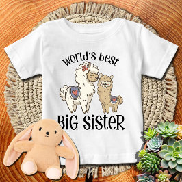 Llama 🦙 Alpacas World's Best Big Sister Baby T-shirt