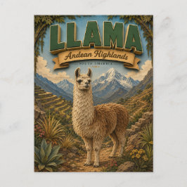 Llama Alpaka Anden-Hochland POPCUT Postkarte