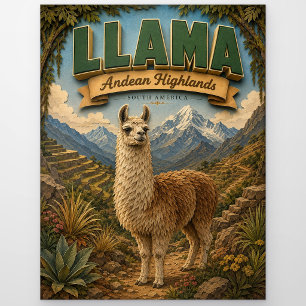 Llama Alpaka Anden-Hochland POPCUT Postkarte