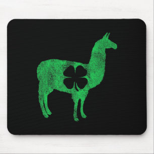 Llama Alpaka Geschenk St Patricks Tag Shamrock Nel Mousepad