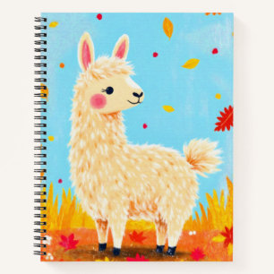 Llama am Herbsttag Notizblock