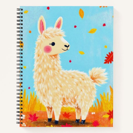 Llama am Herbsttag Notizblock (Vorderseite)