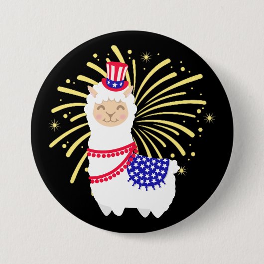 Llama American July 4 Button (Vorderseite)
