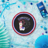 Llama American July 4 Pappteller (Party)